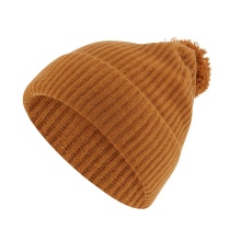 Falke Knitted Hat (Pom Pom) Unisex - Cashmere, Pom Pom - ochre - 1 piece